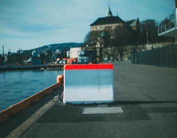 White concrete barrier on pier