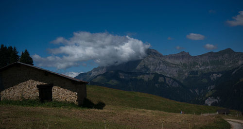 Scenic view of mountains against sky