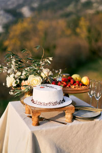 Close-up of food on table