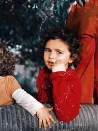 Portrait of mother and daughter