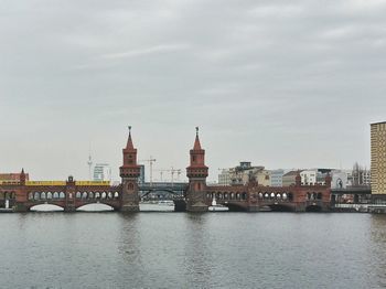 Bridge over river in city