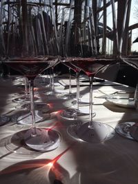 Close-up of wine on table
