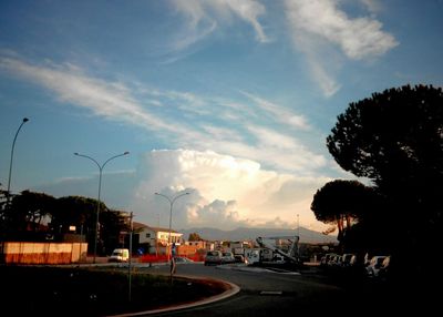 Road against cloudy sky