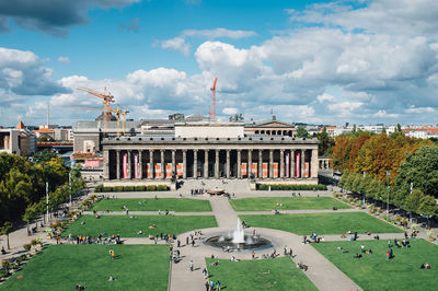 View of historic building against cloudy sky