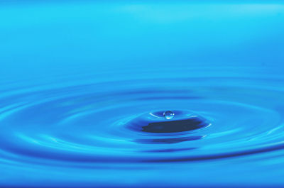 Close-up of drop falling in water