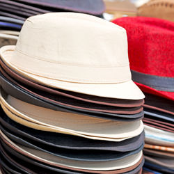 Close-up of hat on table at market