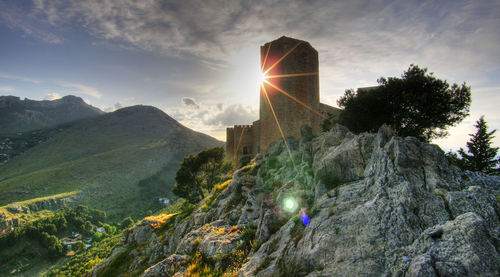 Scenic view of mountains against sky