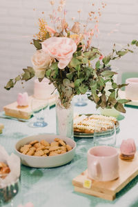 High angle view of food on table