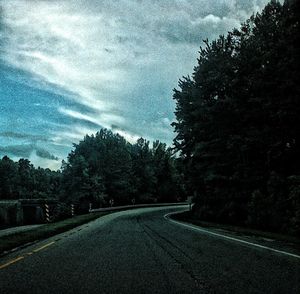 Road passing through trees