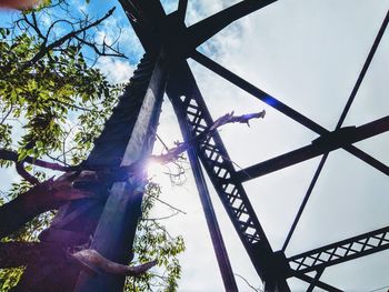 Low angle view of bridge against sky