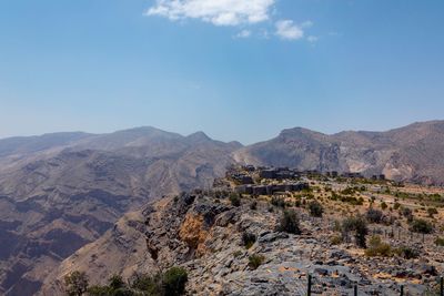 View of mountain range against sky