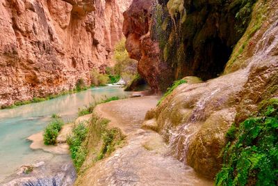 Scenic view of waterfall