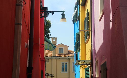 Street lamp in a colorful street