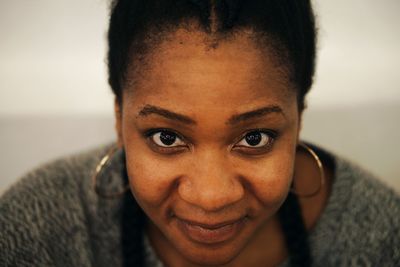 Close-up portrait of smiling woman