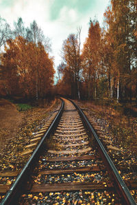 Railway under the autumn sky