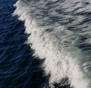 High angle view of wave in sea