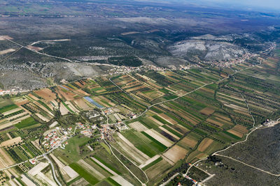 High angle view of agricultural field