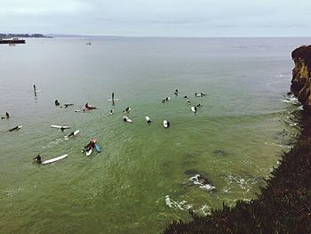 View of boats in sea