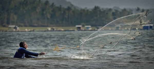 Catching fish with nets