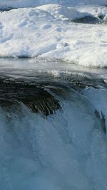 Close-up of frozen water