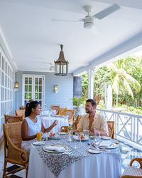 Place setting in restaurant