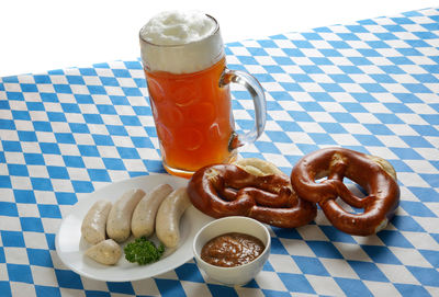 Close-up of drink served on table