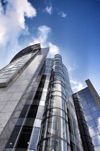 Low angle view of modern building against sky