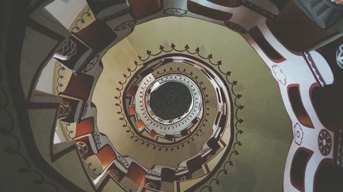 Low angle view of spiral staircase