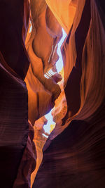 Low angle view of rock formation