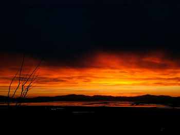 Scenic view of sunset over sea