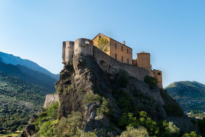 Low angle view of fort against sky