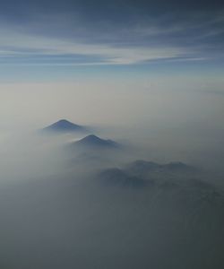 Top of mountains from above