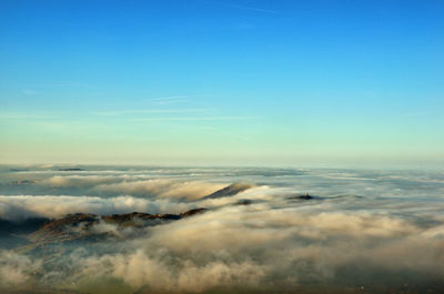 Scenic view of cloudscape against blue sky