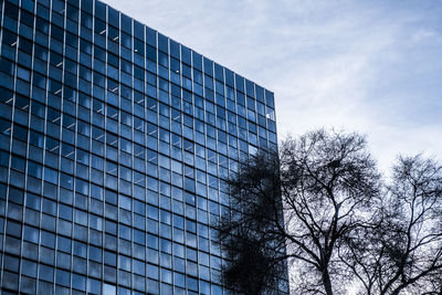 Low angle view of modern building against sky