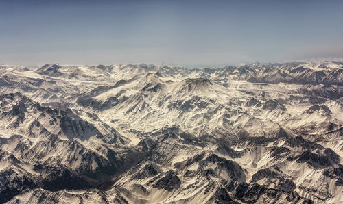 Aerial view of dramatic landscape against sky