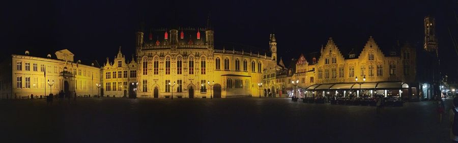 View of illuminated building at night