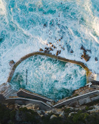 High angle view of swimming pool