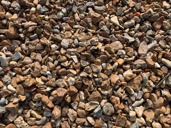 Full frame shot of stones on beach