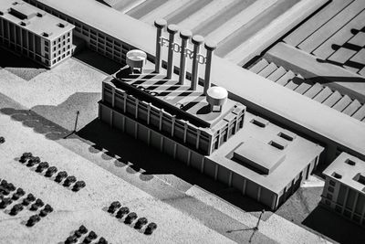 High angle view of factory model