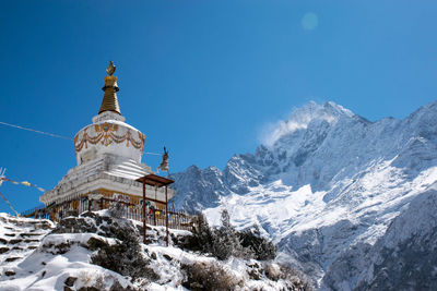 Church against clear sky during winter