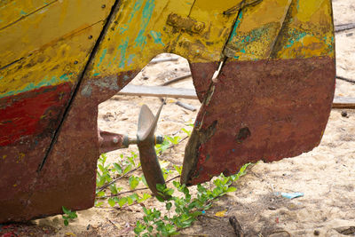 Close-up of rusty metal wall