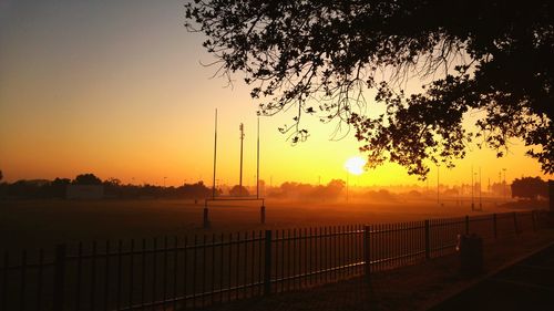Rugby field at sunset
