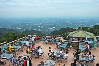 Tourists at mountain