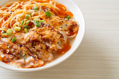 Close-up of food in bowl on table