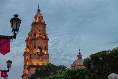 Low angle view of morelia cathedral against sky