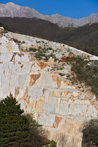 Aerial view of landscape with mountain range in background