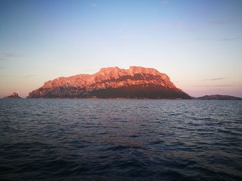 Scenic view of sea against sky at sunset