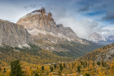 Scenic view of rocky mountains against sky