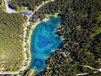 High angle view of swimming pool