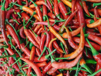 Full frame shot of red chili peppers